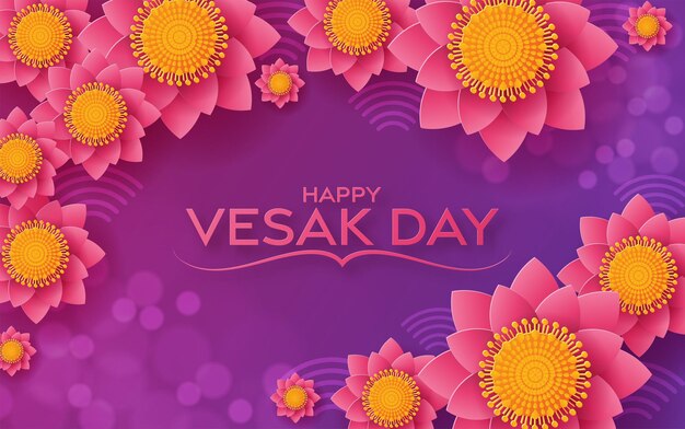 Happy vesak day with lotus