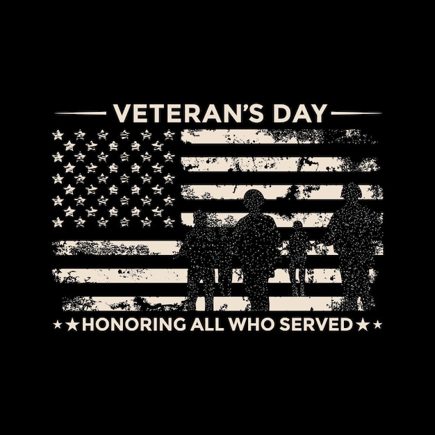 Happy Veteran's Day - Honoring all who served vector illustration. Veteran illustration concept