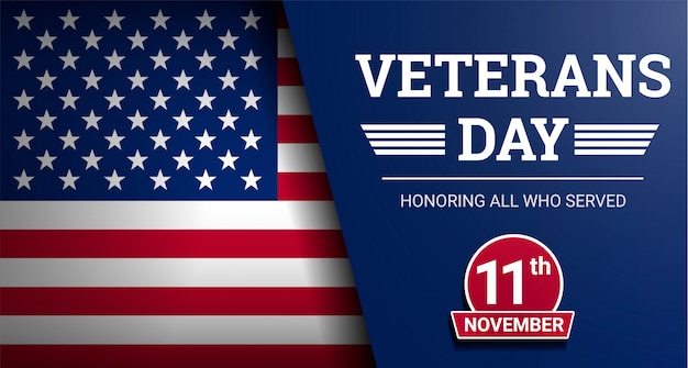 Happy veterans day  background, realistic style