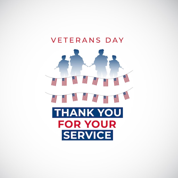 happy veterans day banner template united states flag