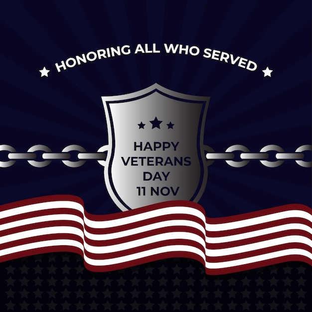 Vector happy veterans day banner