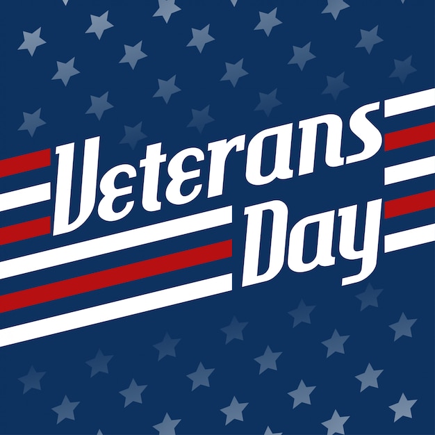 Vector happy veterans day greeting card