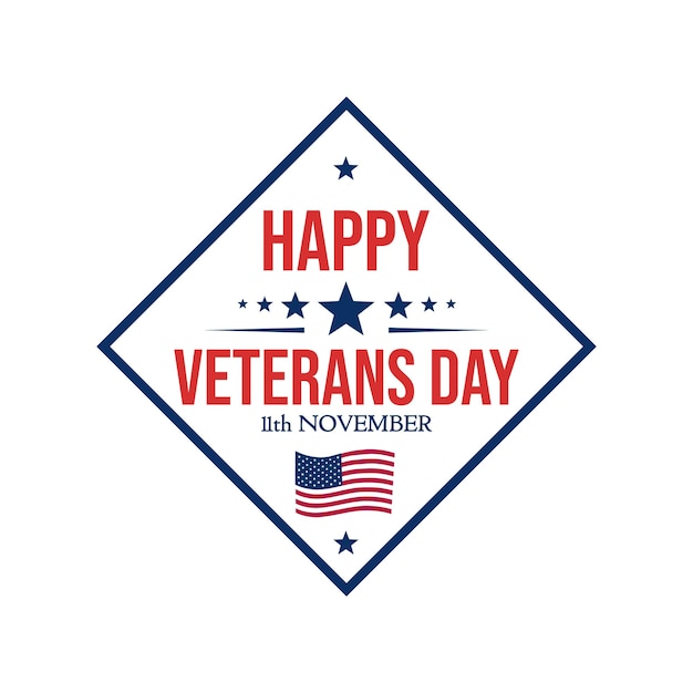 Happy veterans day greeting design