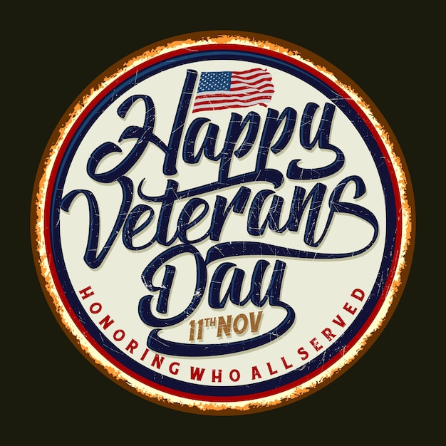 Vector happy veterans day poster design