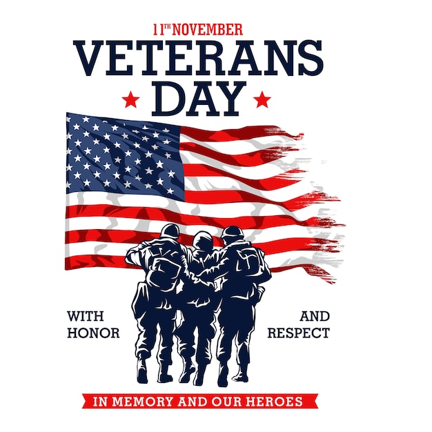 Premium Vector  Veterans day poster design