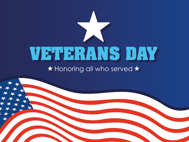 Happy Veterans Day, wenskaart Amerikaanse vlag viering illustratie