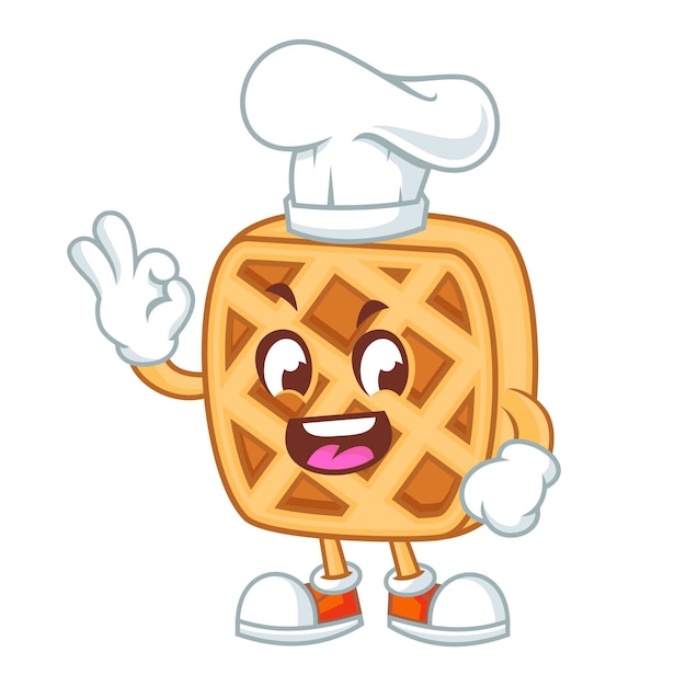 Vettore happy waffle chef