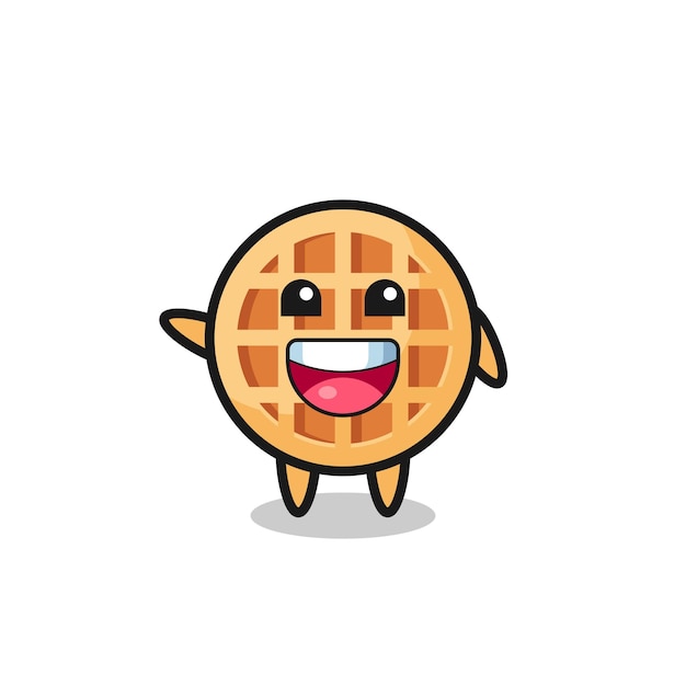 Vector happy waffle cute mascot character