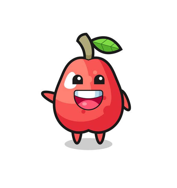 happy water apple cute mascot character
