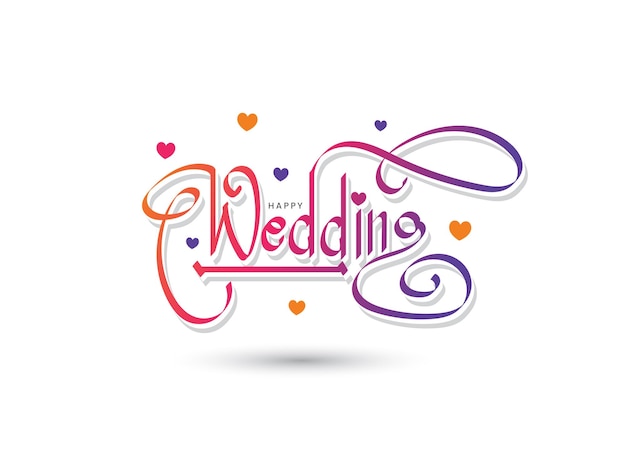 Happy Wedding calligraphy for wedding invitation banner