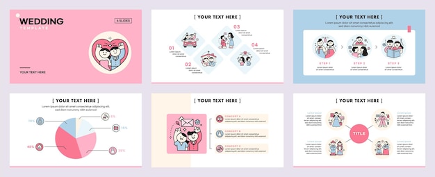 Happy wedding Infographic presentation flyer leaflet layout template design