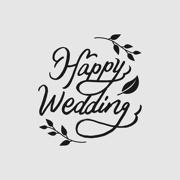 Happy wedding lettering
