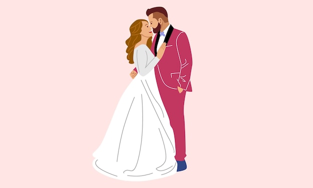 Happy wedding married couple