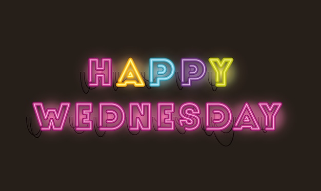 Happy wednesday fonts neon lights