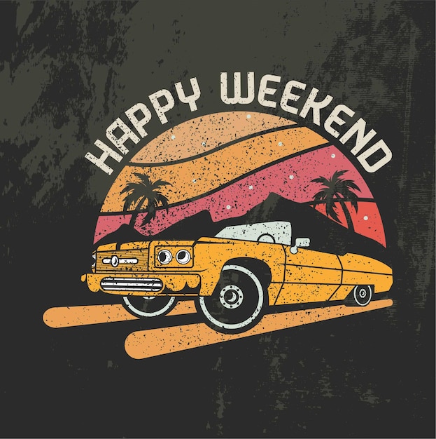 Vector happy weekend