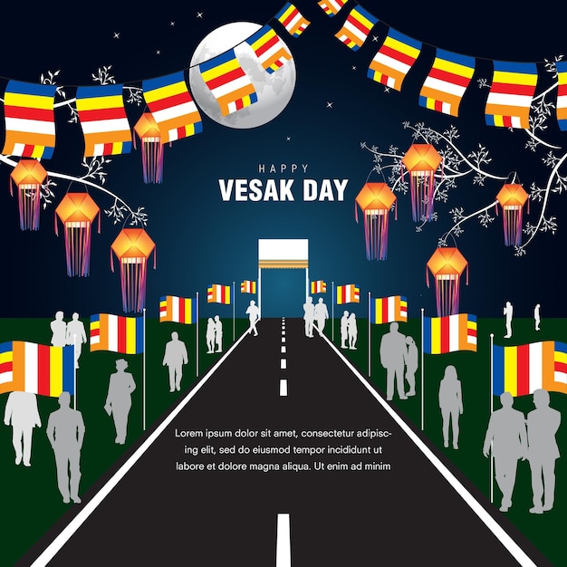 Happy Wesak Day Background Vector