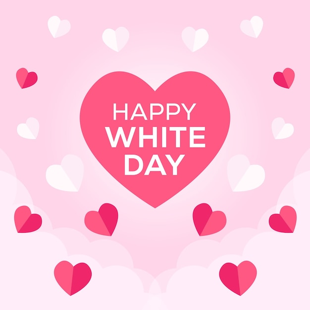 happy white day illustration in flat design style on a pink background