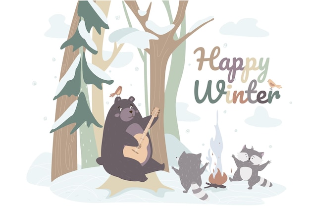 Happy winter concept background