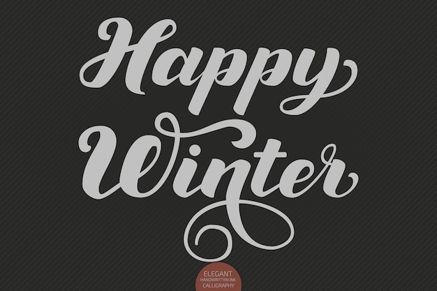 Vector happy winter lettering.