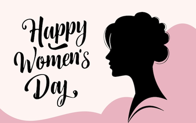 Happy women day 8 march girl cutout greeting card stock illustration happy womens day typographical