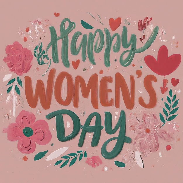 happy women day lettering card international womens day celebration card vector illustration