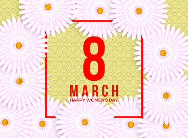 Vector happy women's day background with flower element