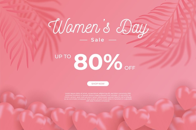 Vector happy women's day banner, paper cut art.