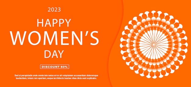 Happy Women's Day concept design in minimalistic trendy Modern holiday background to March 8 for greeting card banner cover