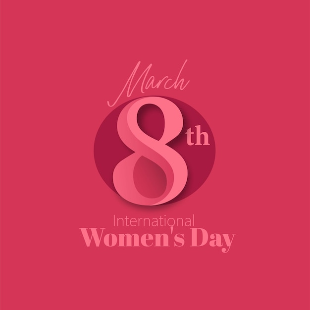 Happy Women's Day. Elegant 8 March banner with 3d number effect.