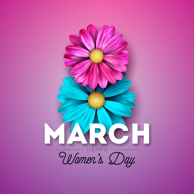 Happy Women&#39;s Day Floral wenskaart ontwerp