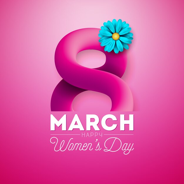 Happy Women&#39;s Day Floral wenskaart ontwerp