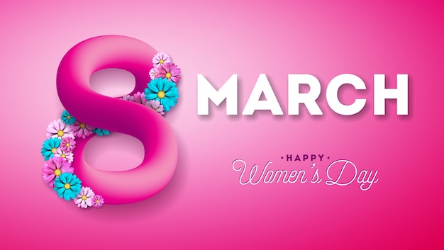 Поздравительная открытка happy women's day