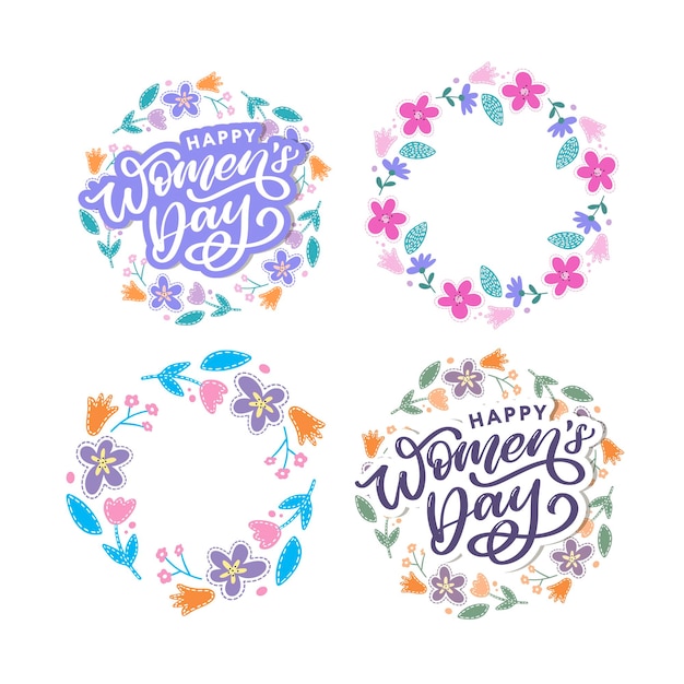 Happy Women's Day handwritten lettering.