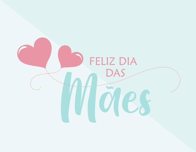 Happy women's day hearts greeting illustrations Vector Brazil