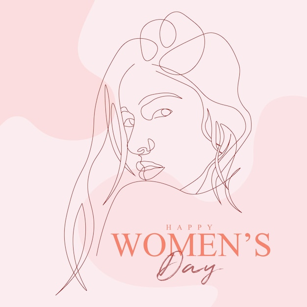 Vector happy women's day line art