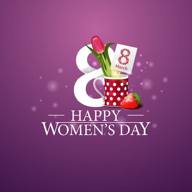 Happy Women's day logo with gifts