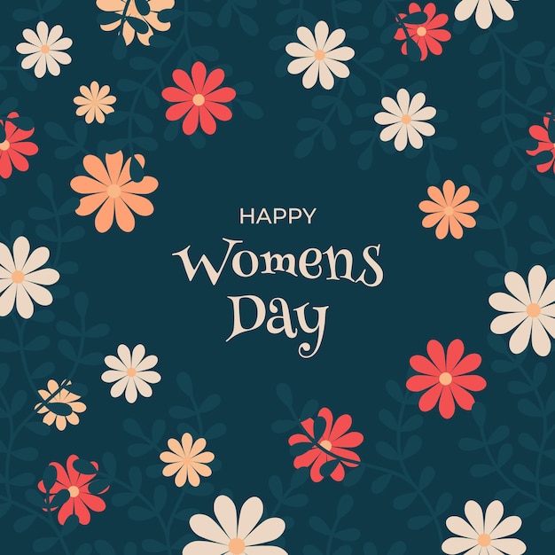 Happy women's day post for social media floral