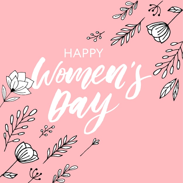 Vector happy women's day postcard.