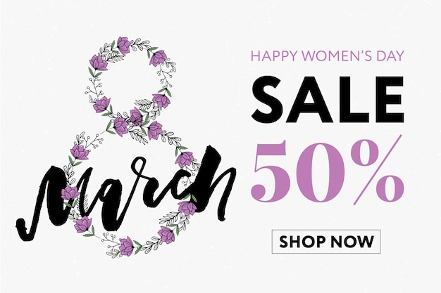 Happy women's day sale banner.