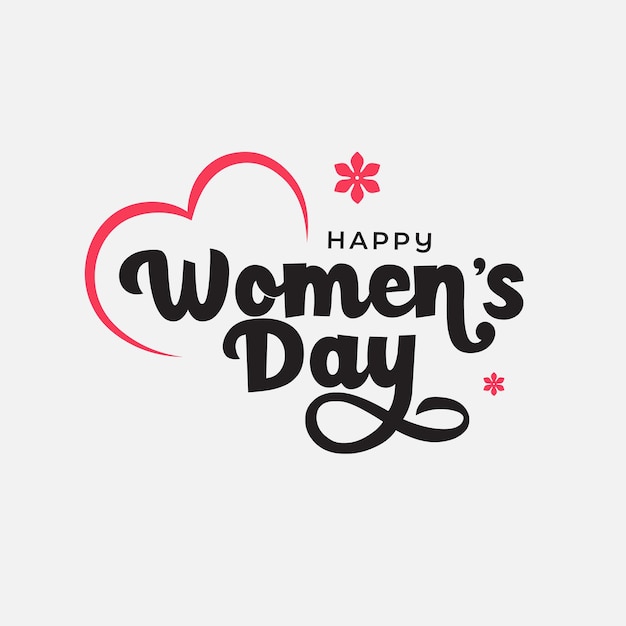 Happy Women's Day tekst typografie ontwerp vector sjabloon