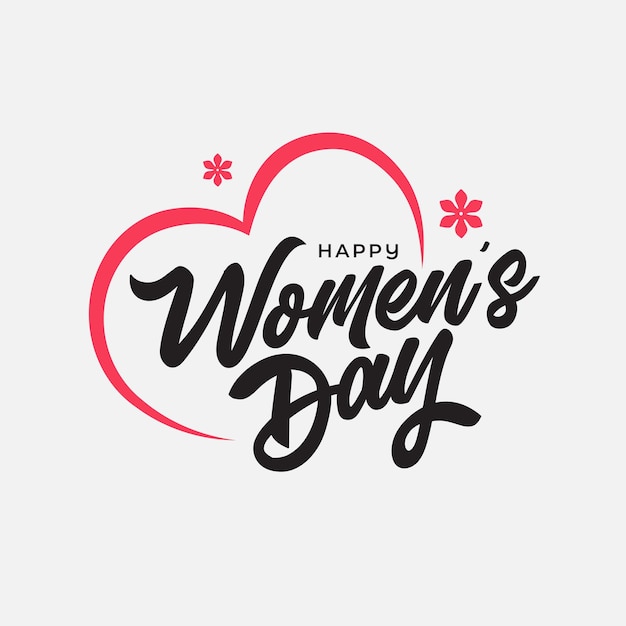 Happy women's day text typography design vector template