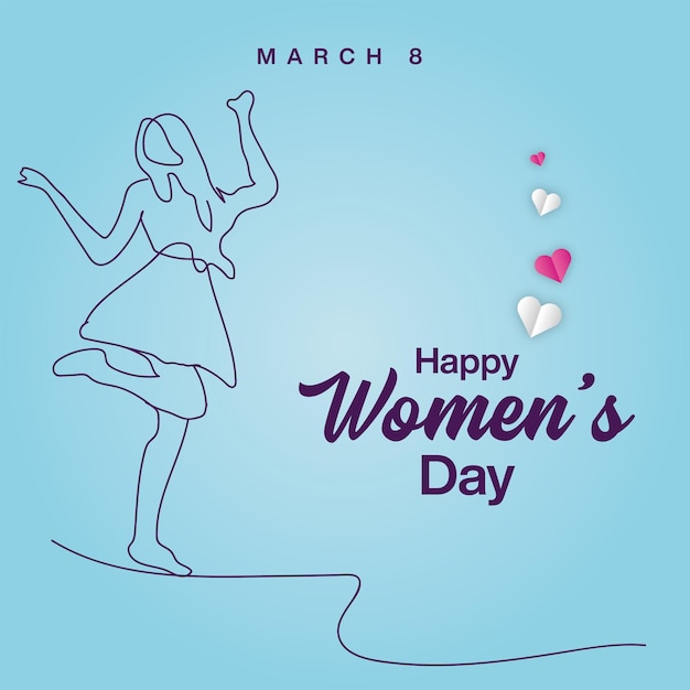 Happy Women's Day Vector Social media postsjabloon