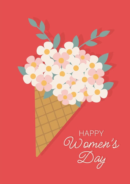 행복한 여성의 날 소원. 3월 8일 휴일을 위한 현대적인 휴일 그림입니다.