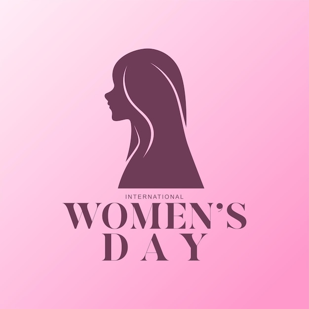 Happy women's day with elegant woman silhouette