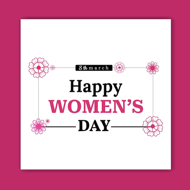 happy womens day card social media template