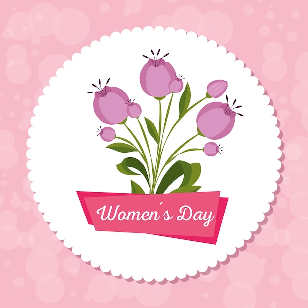 Happy womens day celebration postcard