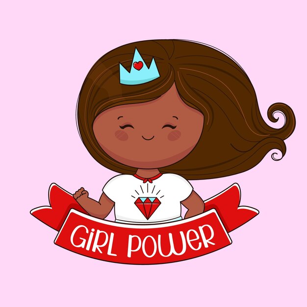 Happy womens day Cute girl power Vector