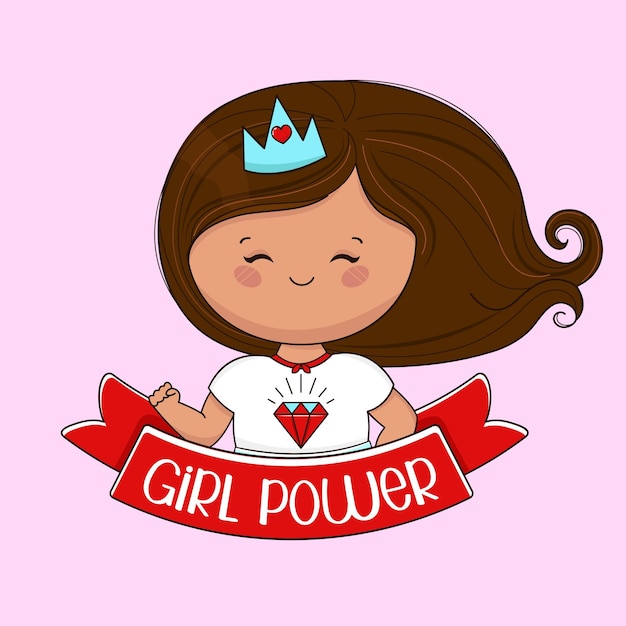 Happy womens day Cute girl power Vector