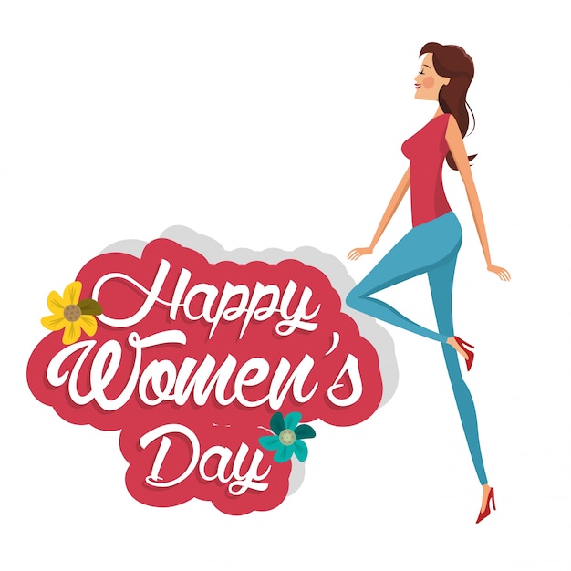 Happy womens day cute girl