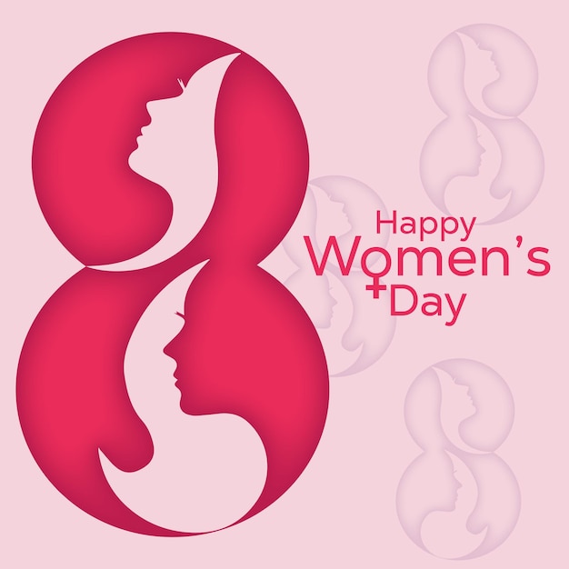 Happy womens day female symbol card stock illustration